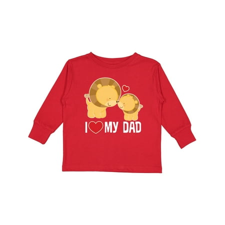 

Inktastic Fathers Day I Love My Dad Boys Lion Gift Toddler Boy or Toddler Girl Long Sleeve T-Shirt