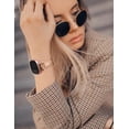 thumbnail image 6 of TOYOUTHS Leather Bands Compatible with Fitbit Versa 4/Versa 3/Fitbit Sense 2/Sense Band Women, Slim Thin Dressy Designer Premium Leather Strap with C-Shape Metal Buckle for Versa 3 4 Sense Smartwatch, 6 of 7