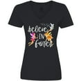 thumbnail image 3 of Inktastic Believe in Fairies Women's V-Neck T-Shirt, 3 of 5