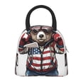 thumbnail image 1 of Disketp Patriotic Boxing Bear Art Bolsa Térmica para Almuerzo, Lonchera con Abertura Amplia y Gran Capacidad, Organizador Reutilizable para Mujeres, Hombres y Adultos, 1 of 6