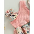thumbnail image 5 of YASUTNKS Newborn Girl Outfit Summer Clothes Floral Sleeveless One Shoulder Romper Bodysuit and Headband Set Infant Cute Clothes, 5 of 7