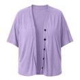 thumbnail image 4 of BUIGTTKLOP Plus Size Cardigans for Women Button down 3/4 Length Sleeve V Neck Comfy Lightweight Jackets, 4 of 8