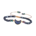 thumbnail image 2 of Pulsera de cuentas de rueda de piedra natural, regalo para la mejor amiga de la mujer, pulsera ajustable con Luna, 2 of 8