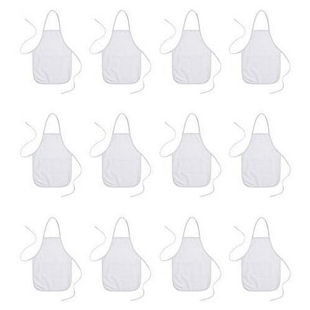 Canvas Aprons with Pocket (12 Pack) - 100% Cotton - 20? x 28? - Blank Aprons Perfect for Arts, Crafts, Bridesmaids, Birthday Parties, Baby Showers - Large (Suitable for Adults)