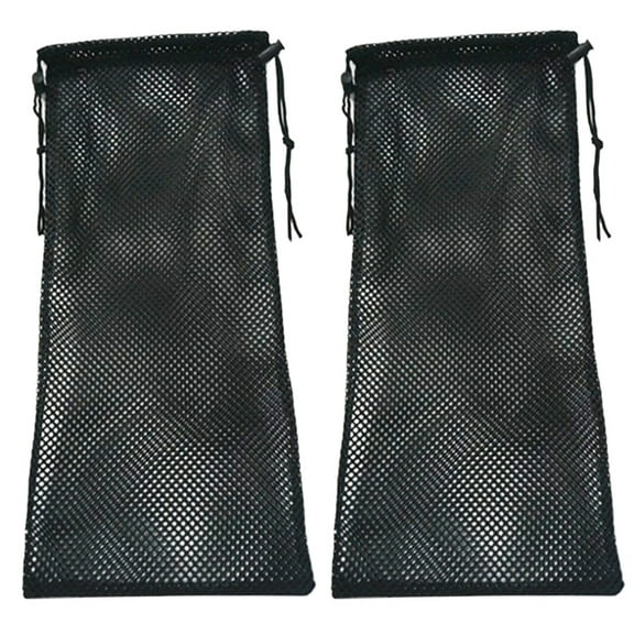 MLINS 2 Pcs Drawstring Mesh Bag Snorkeling Mesh Bag Woman 50.00X25.00X0.10CM Black