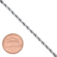 thumbnail image 3 of 2.8mm Rhodium Plated Twisted Rope Chain Necklace, 24 inches, 3 of 7