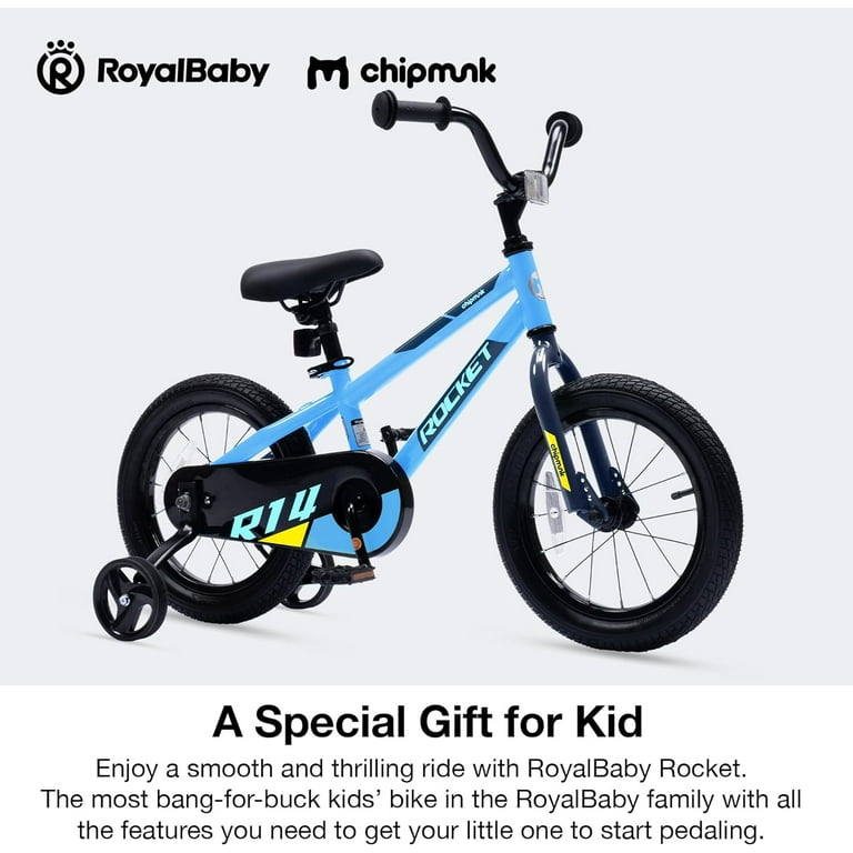 RoyalBaby Rocket 16 Inch Bicycle with Training Wheels for Toddlers Unisex Ages 3 4 Years Light Blue Walmart