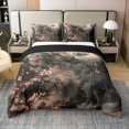 thumbnail image 1 of Erosebridal Housse de Couette Vintage Animal 100 % Coton Format Grand, Ensembles de Literie Dragon Japonais Format Grand, Ensemble de Chambre Réversible à Fleurs Roses, Déco de Chambre en Microfibre, 3 Pcs (Sans Couette), 1 of 8