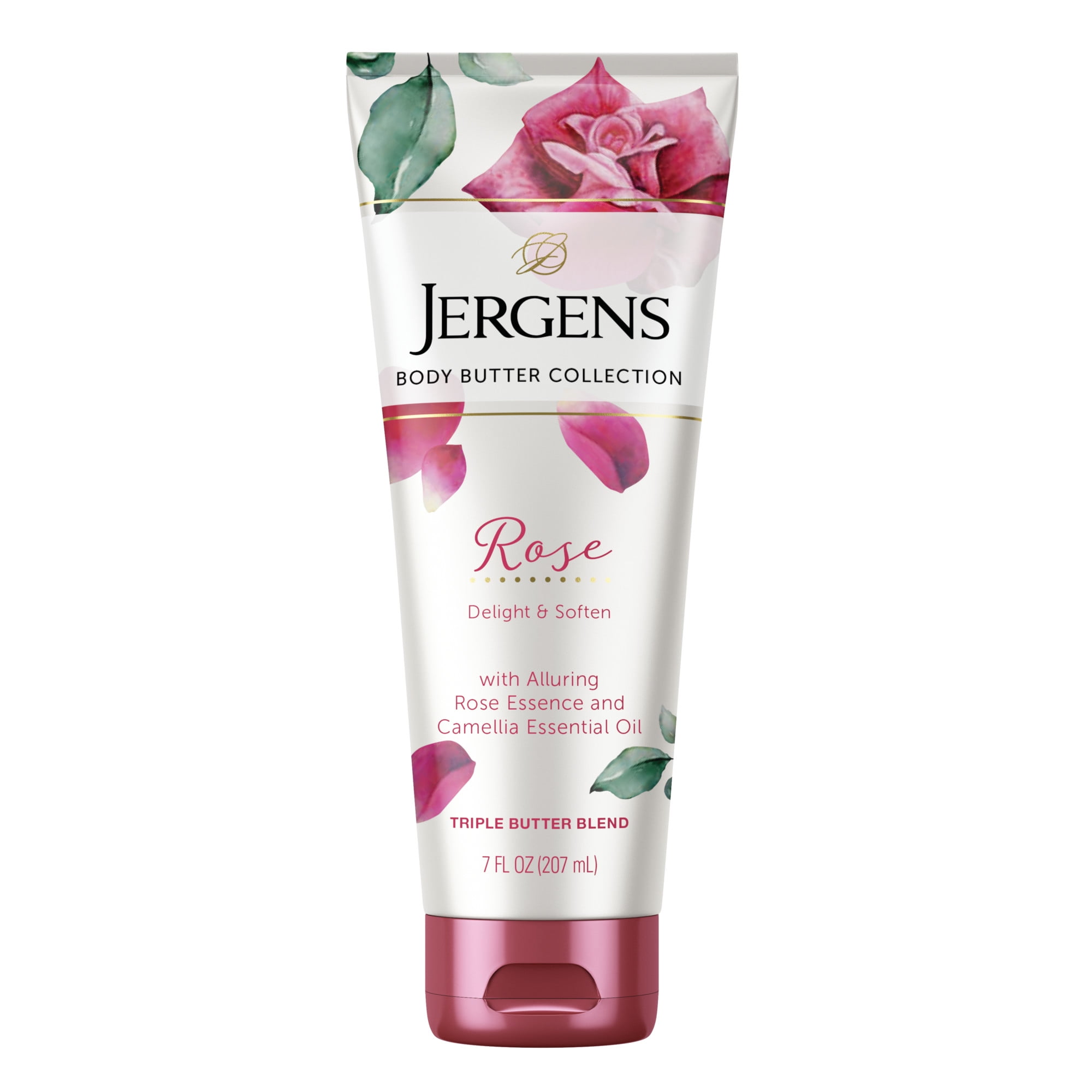 Jergens Rose Body Butter Lotion, with Camellia Essential Oil, 7 fl oz