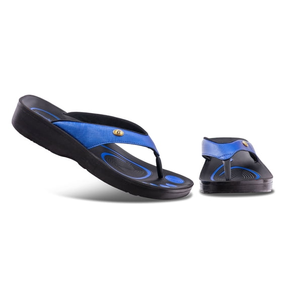 AEROTHOTIC Sandales à Tongs Orthopédiques Confortables pour Femmes - Bleu Mat - 6