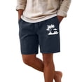 thumbnail image 6 of CONZONE Mens Casual Shorts Elastic Waist Drawstring Summer Beach Shorts For Men Hawaiian Graphic Lightweight Loose Fit Outdoor Shorts With Pockets, 6 of 6