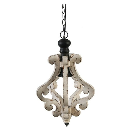 Tealight Chandelier - A & B Home Distressed White Wood Chandelier