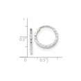 thumbnail image 2 of 14k White Gold Diamond-cut Square Tube Endless Hoop Earrings, 2 of 2