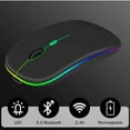 thumbnail image 2 of 2.4GHz & Bluetooth Mouse, Rechargeable Wireless LED Mouse for Allview Viva i10G ALso Compatible with TV / Laptop / PC / Mac / iPad pro / Computer / Tablet / Android - Onyx Black, 2 of 7