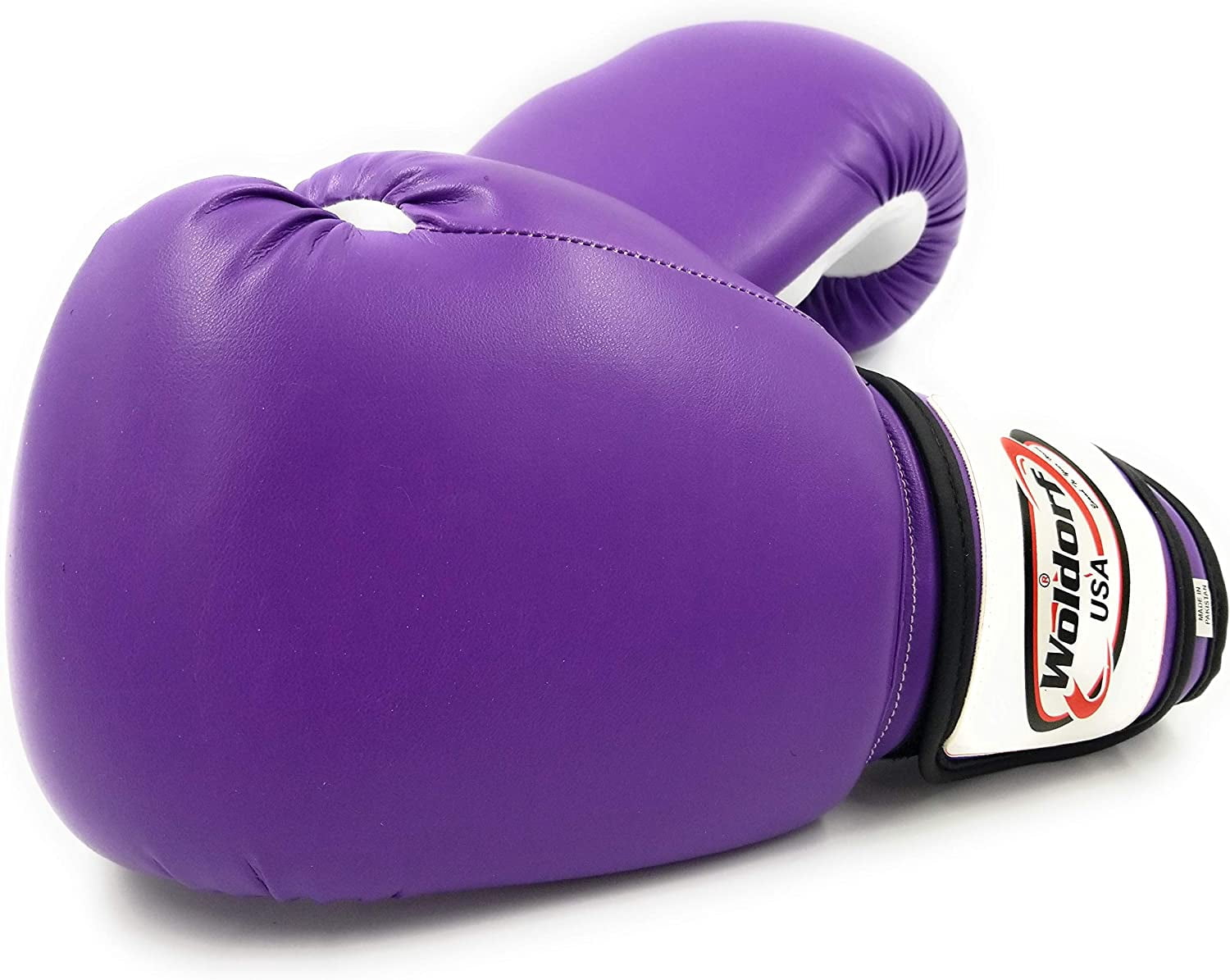 Woldorf USA Men and Women Training Fighting Sports Boxing Gloves - Heavy Punching Bag for Kids - Sparring Gloves, Kickboxing Gloves, Muay Thai Gloves and MMA Sparring Gloves - Vinyl Purple