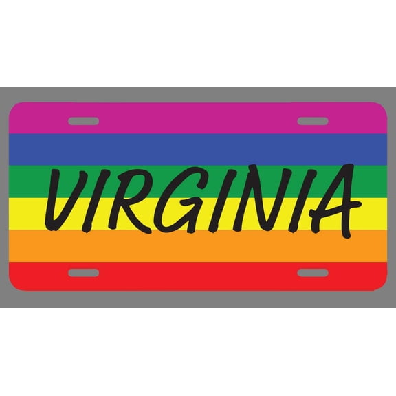 Virginia Name Pride Flag Style License Plate Tag Vanity Novelty Metal | UV Printed Metal | 6-Inches By 12-Inches | Car Truck RV Trailer Wall Shop Man Cave | NP2215