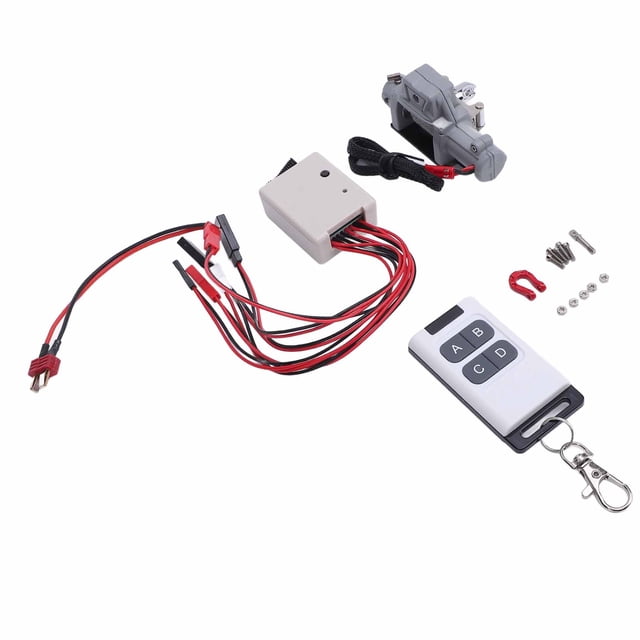 Treuil de Voiture RC 1/10, Performance Stable Treuil en Métal avec Télécommande pour Voiture RC 4 D90 D110 Noir, Rouge, Ti