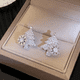 thumbnail image 4 of Pendientes giratorios de árbol de Navidad para mujer, aretes de circonita con microincrustaciones, luz fresca y dulce, Pin de plata de lujo, 4 of 6