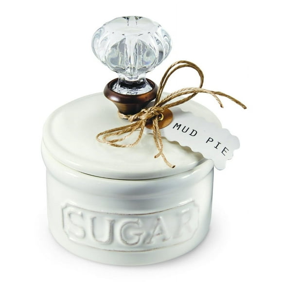Mud Pie Door Knob Sugar Bowl, White