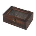 thumbnail image 3 of Nordic Retro Solid Wood Begonia Flower Glass Storage Cabinet Desktop Sorting Flipping Wooden BOX Decorative Box Superior Quality, 3 of 11