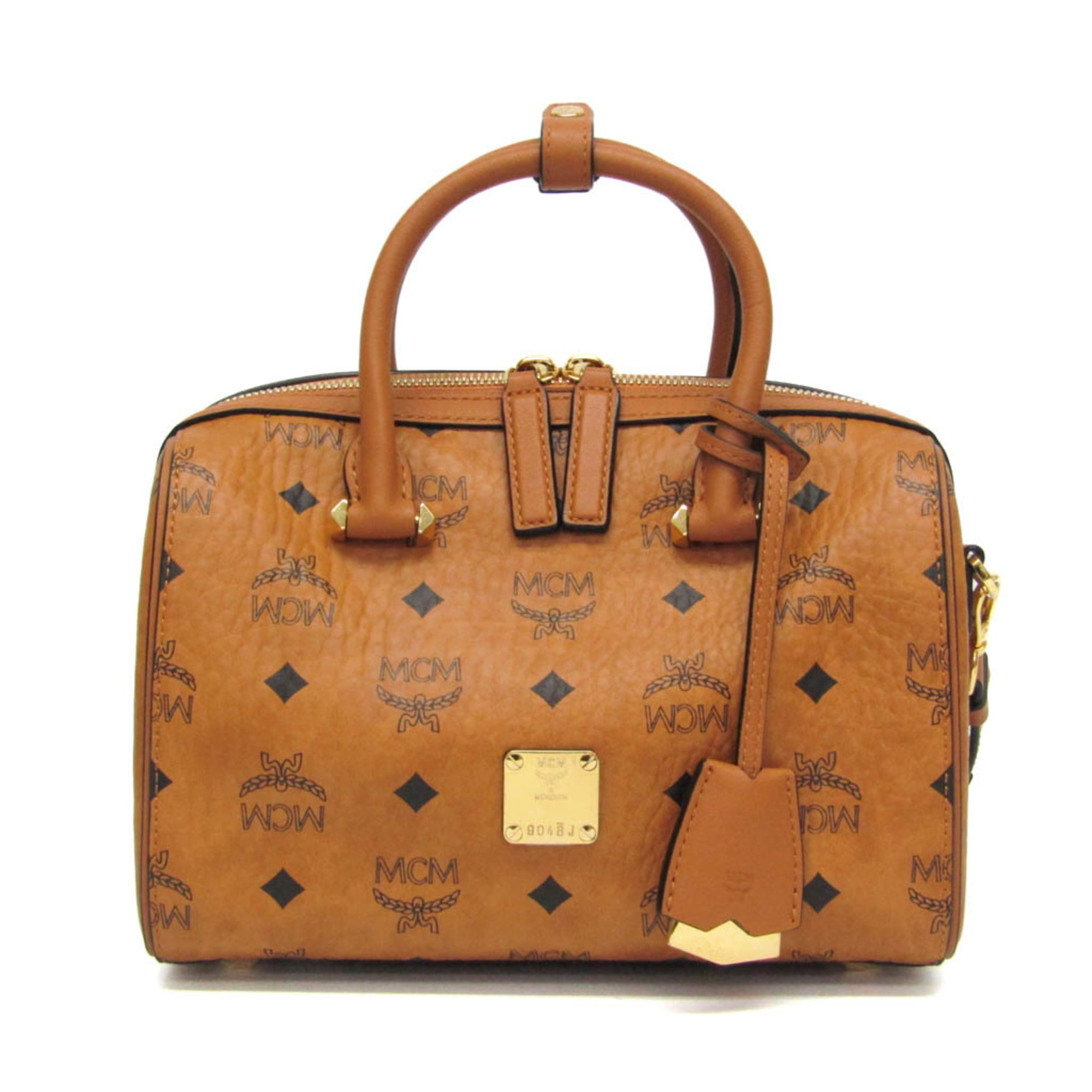 MCM ボストンバッグ ブラウン MCM Vintage Jacquard Monogram Boston Bag - Walmart.com