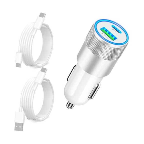 【Apple MFi Certified】iPhone 16 Fast Car Charger, 1994 66W PD&QC Car Power Cigarette Lighter USB-C Fast Car Charging with 2Pack Type-C Cable for iPhone 16/16 Pro/16 Plus/16 Pro Max/15/15 Pro/iPad