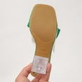 thumbnail image 5 of HomeDM Womens Clear Block Heels Slides Sandals Dressy Bowknot Square Open Toe Slip On Comfortable Mules, Green Size 7, 5 of 9