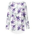 thumbnail image 2 of CLOOCL Women Plus Size Blouse Retro Lavender Pattern Print T-Shirt Long Sleeve Casual Female Loose Tops, 2 of 6