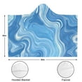thumbnail image 3 of Wearable Blanket,Blue White Tie Dye Swirl Pattern Hooded Wearable Flannel Blanket for Adults & Teens,Winter Poncho Shawl Wrap Cape Cozy Anti-Pill,60"x80", 3 of 5