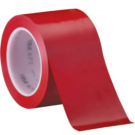 3M™ 471 Vinyl Tape, 3" Core, 3" x 36 Yd., Red, Case Of 3