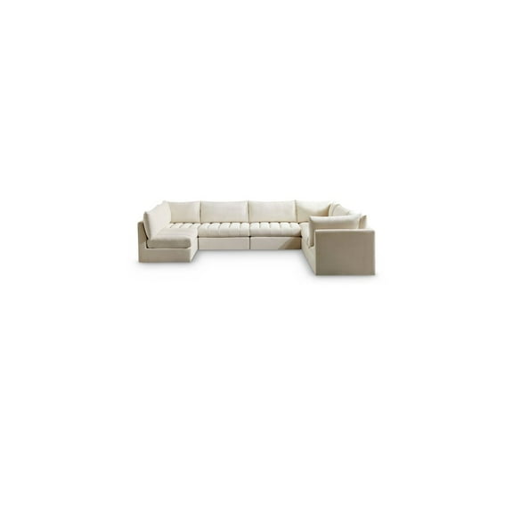 Meridian Furniture Jacob Cream Velvet Modular Sectional