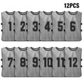 thumbnail image 1 of Tignapoo Adult Sports Training Vests - 12 Pack Reversible Jerseys with Numbers 1-12, Grey Color, Quick-Dry and Breathable Fabric for Football and Basketball Practice, 1 of 6