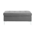 thumbnail image 2 of OakvillePark Tiverton Faux Leather Upholstered Ottoman, Gray, 2 of 4