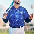 thumbnail image 6 of Balery Blurred Star Snow Christmas Baseball Jersey for Men Casual Button Down Shirts Short Sleeve Active Team Sports Uniform-Large, 6 of 9