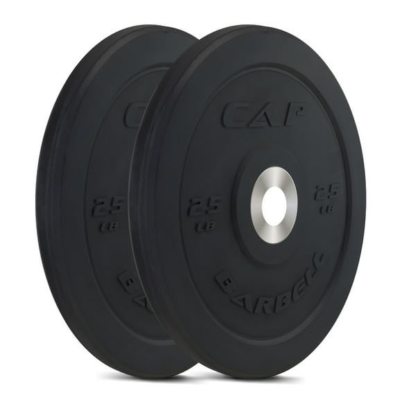 CAP Barbell Best Olympic Bumper Plate Set, Black, 25 lb Pair