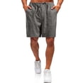 thumbnail image 3 of Men's Cotton Linen Shorts with Drawstring Elastic Waist Shorts with Pockets Flat Front Linen Shorts Cotton Linen Casual Lightweight Summer Beach Daily Wear Outfit,Gray 4XL, 3 of 4