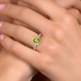 thumbnail image 4 of Gem Stone King 14K Two Tone Gold Green Peridot and Lab Grown Diamond Engagement Ring for Women | 1.83 Cttw | Round 7MM | Gemstone August Birthstone | Size 9, 4 of 6
