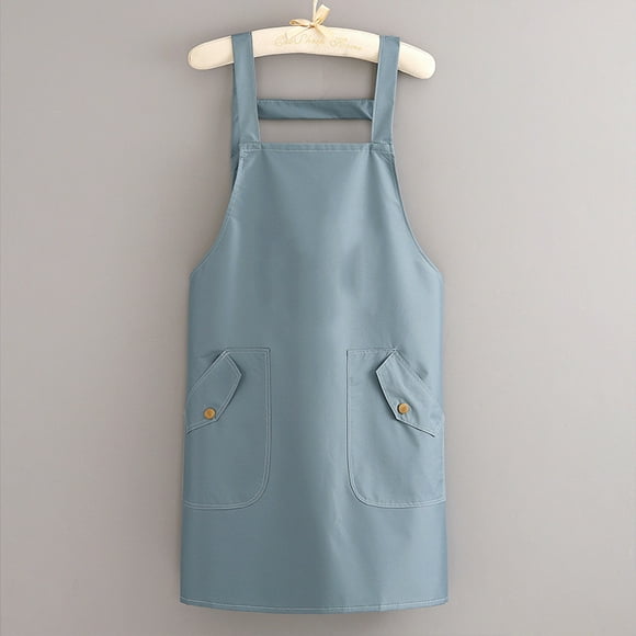 HLONK Waterproof And Oil-Proof Thickened Strap Apron | Double Flip Large-Capacity Storage Pocket | Kitchen Cleaning Overalls | Advertising Custom Printing Waist | Wear-Resistant And Washa