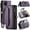 Purple, variant on Crossbody for Samsung Galaxy A12 Case Wallet【RFID Blocking】with 10-Card Holder Zipper Bills Slot, Soft PU Leather Magnetic Shoulder Wrist Strap for Galaxy A12 Wallet Case Women
