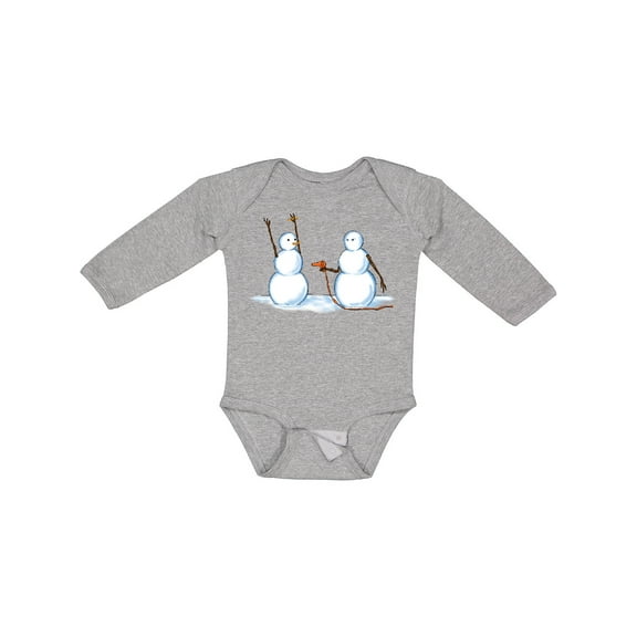 Inktastic Snowman Stickup with Hairdryer Boys or Girls Long Sleeve Baby Bodysuit