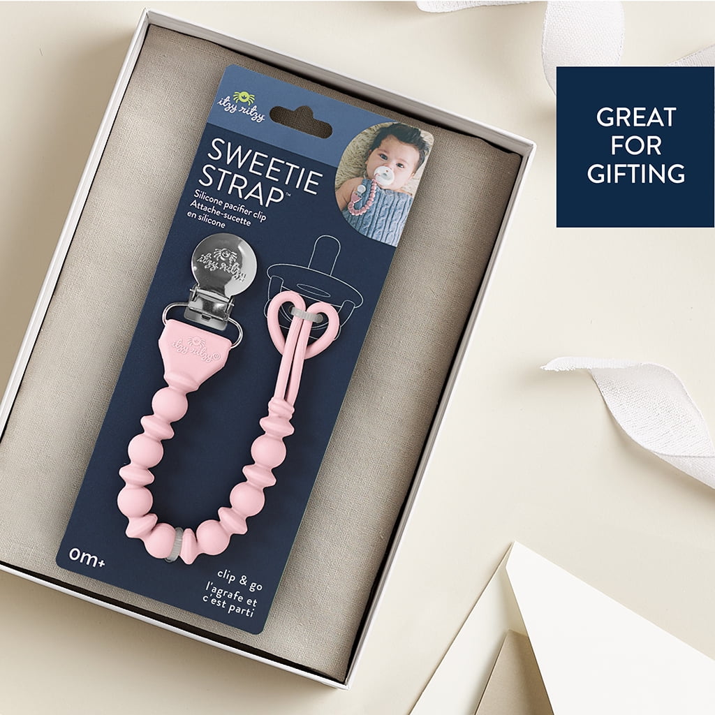 Itzy Paci Strap™ Beaded Pacifier Clip Pink