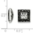 thumbnail image 2 of Beautiful 14K White Gold Black Diamond Square Jacket Earrings, 2 of 2
