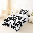 thumbnail image 3 of Manfei Mid-Century Geometric Twin Sheets, Black Semicircle Bedding, Black White, Black Reversible 3-Piece1 Flat Sheet + 1 Fitted Sheet + 1 Pillowcase, 3 of 6