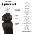 thumbnail image 2 of Fit & Fresh Shaker Bottle, Leak Proof 24 oz Sports Blender Bottle for Supplement Shakes, Black, 2 of 7