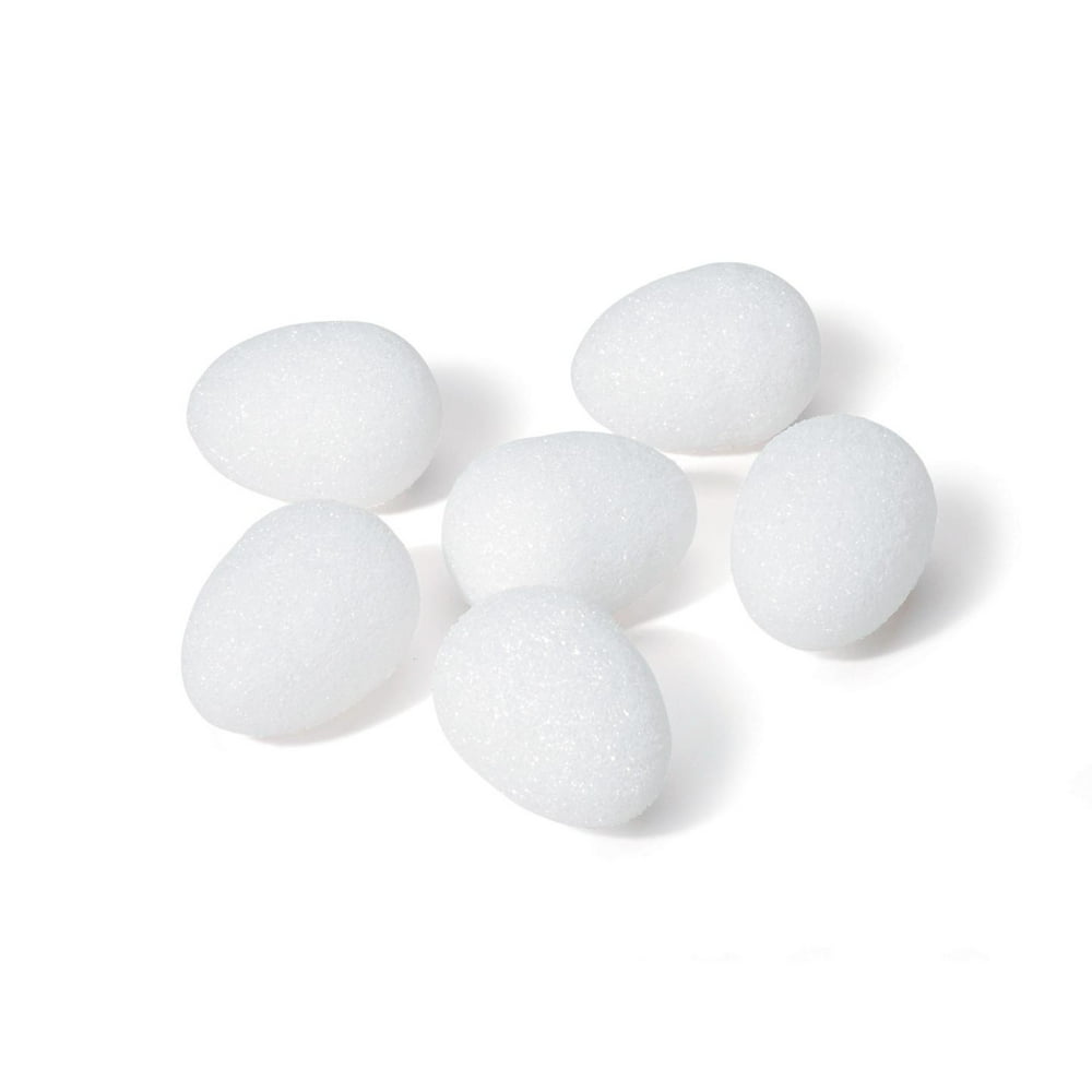 Styrofoam Eggs White, 2.5 inches