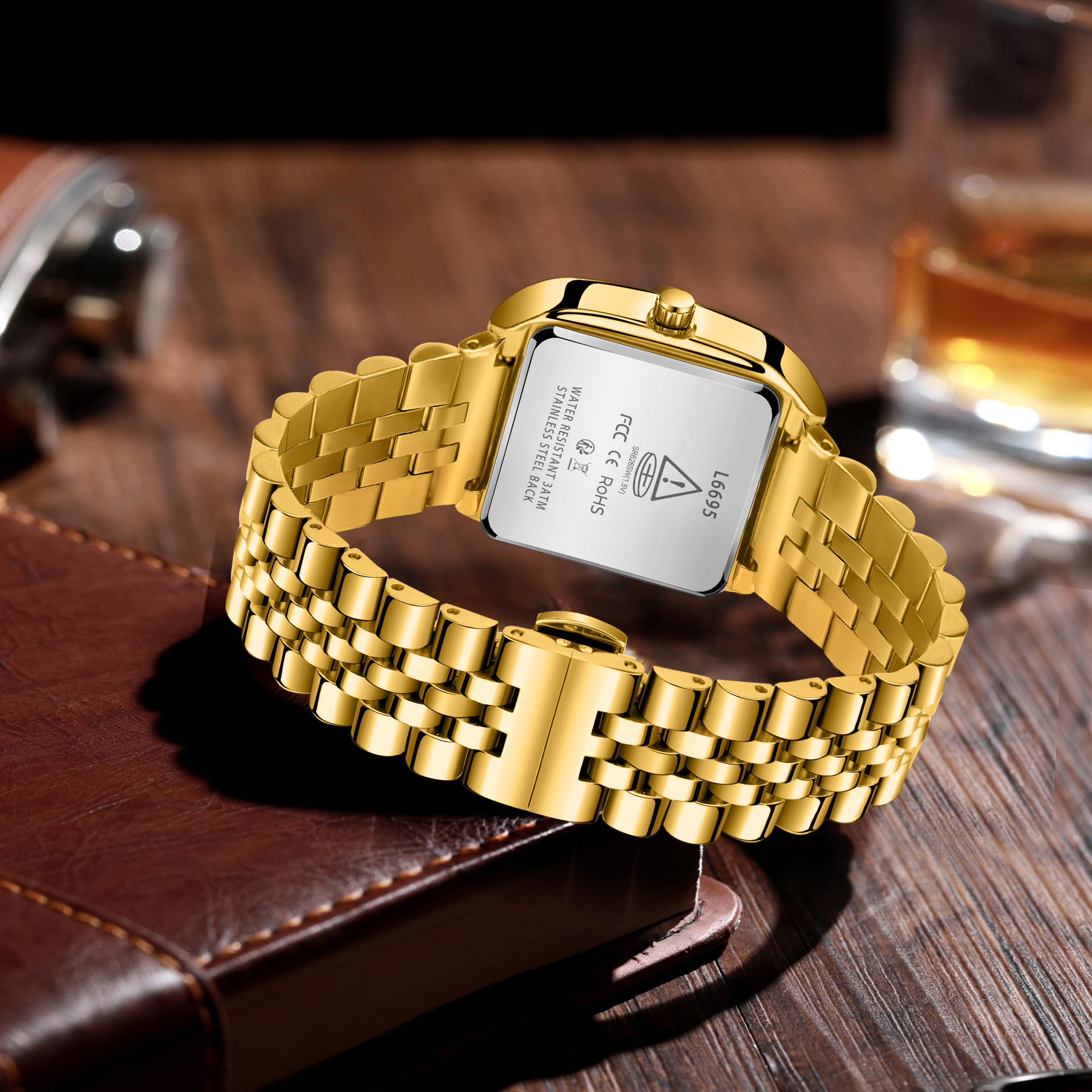 Watch for Men Luxury Casual Man Watches Waterproof Quartz Watch with Stainless Steel Strap,Rectangular Dial, Luminous Hands Birthday Gift for Men