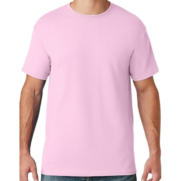 Mens Moisture-Wicking Cotton/Poly T-shirt, 2XL Classic Pink