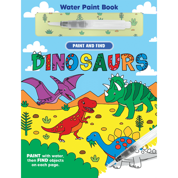 Paint and Find Dinosaurs - Children's Board Book - Water Colors