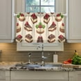 thumbnail image 2 of Yayeee Kitchen Curtains Tier Pair Light Filtering 27"x24" Rod Pocket Short Cafe Window Panel, Strawberry Cake, 2 of 7