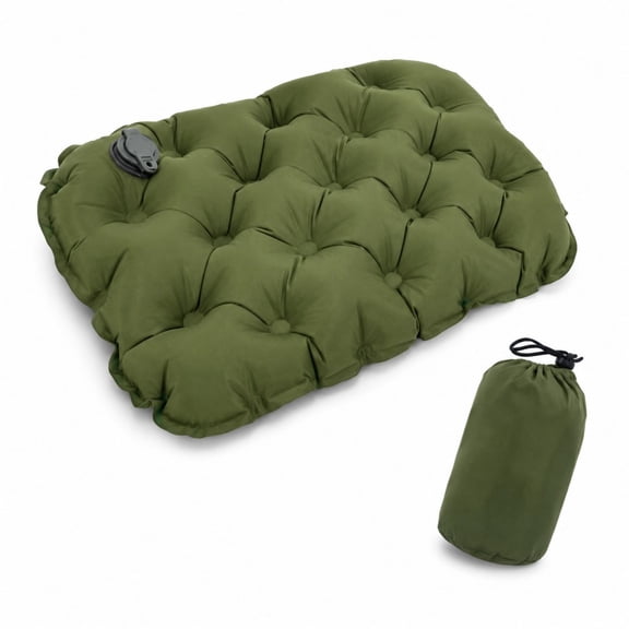 Beacozofu Green Inflatable Seat Cushion, 15.75×11.81 in, Portable Comfortable Air Cushion for Outdoor & Office